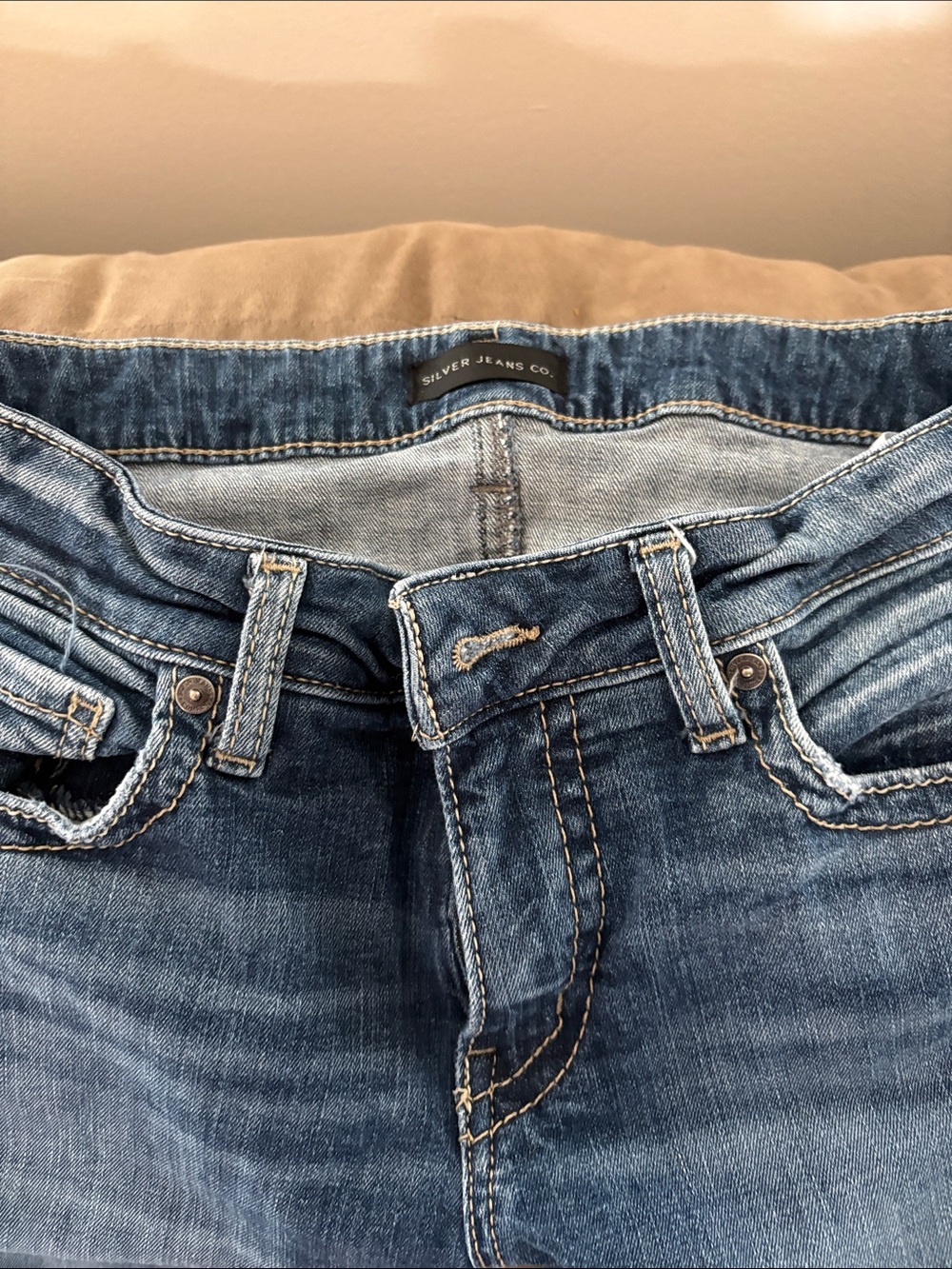 Silver Jeans Women's Washed Blue Straight Leg Jeans